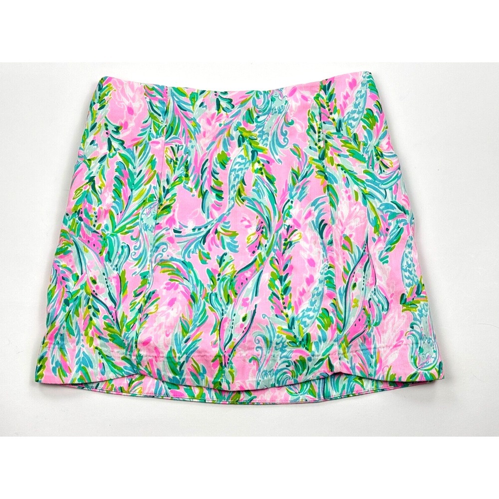 Lilly Pulitzer Becki Skort UNICORN OF THE SEA Lined Skirt Women 2 EUC Cotton